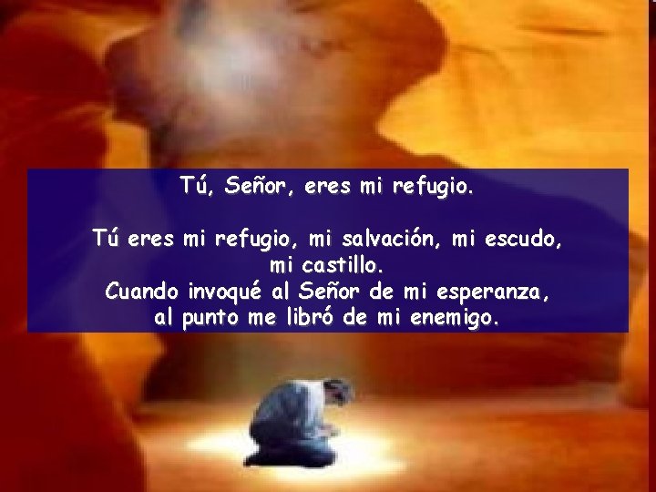 Tú, Señor, eres mi refugio. Tú eres mi refugio, mi salvación, mi escudo, mi