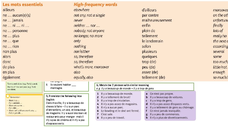 1, Translate the following into English 4, Translate the sentences into French 1. I