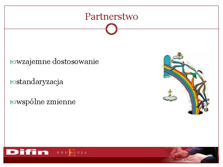 Partnerstwo wzajemne dostosowanie standaryzacja wspólne zmienne 