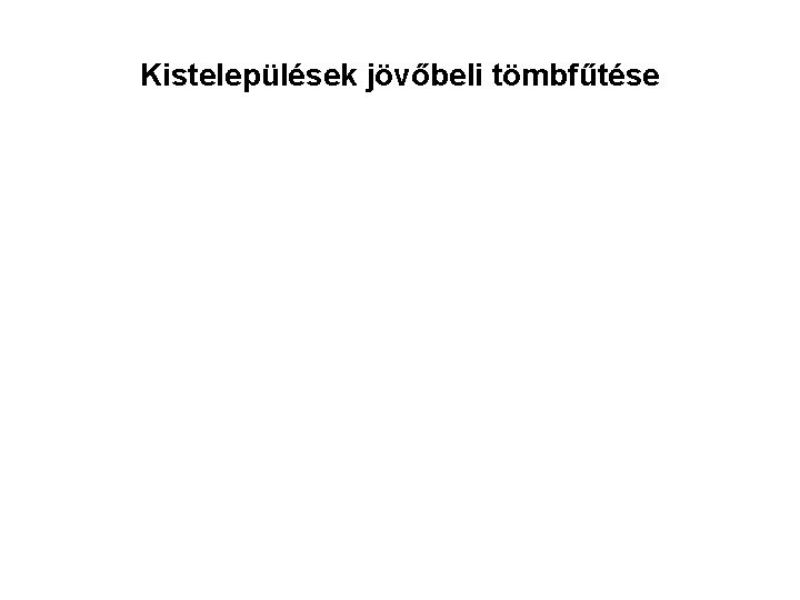 Kistelepülések jövőbeli tömbfűtése 