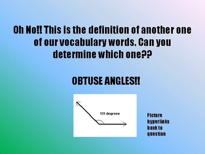 Oh No!! This is the definition of another one of our vocabulary words. Can