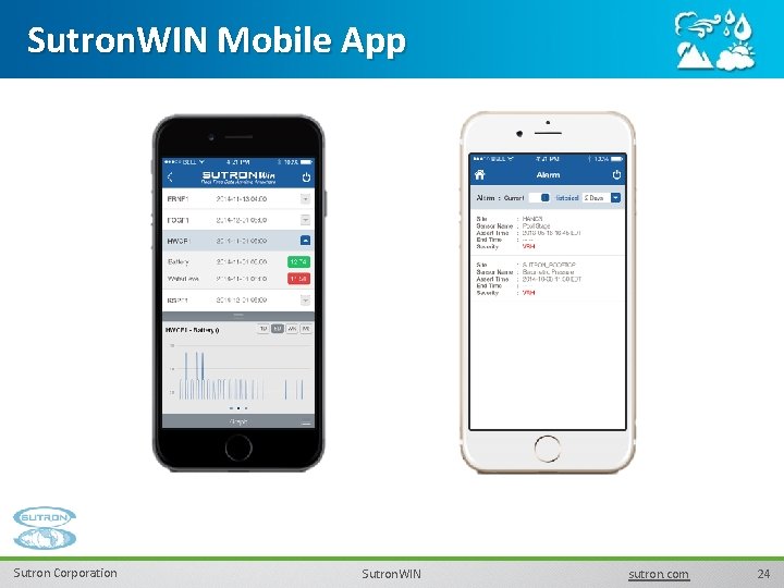 Sutron. WIN Mobile App Sutron Corporation Sutron. WIN sutron. com 24 Sutron. WIN Mobile App Sutron Corporation Sutron. WIN sutron. com 24