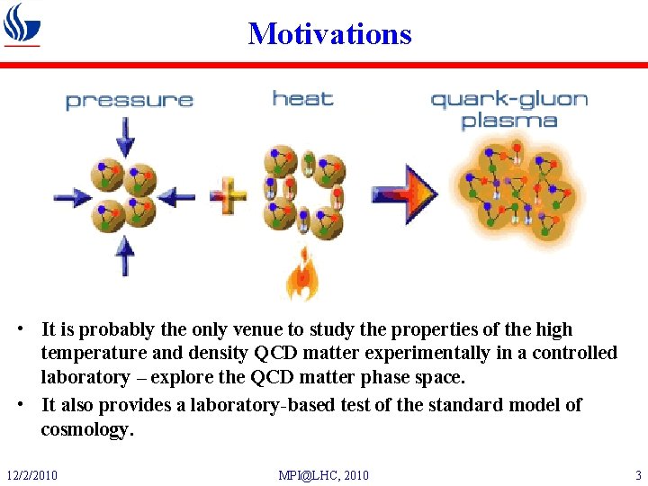 Motivations • It is probably the only venue to study the properties of the