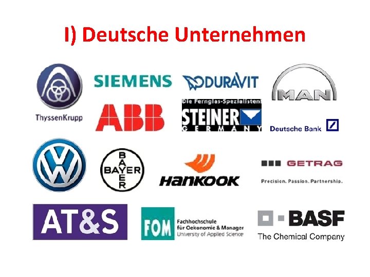 I) Deutsche Unternehmen 