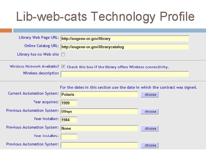 Lib-web-cats Technology Profile 