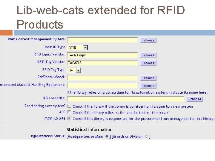 Lib-web-cats extended for RFID Products 