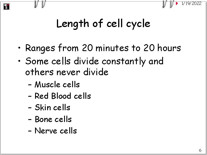 1192022 Title Biology 121206 Objectives To begin learning
