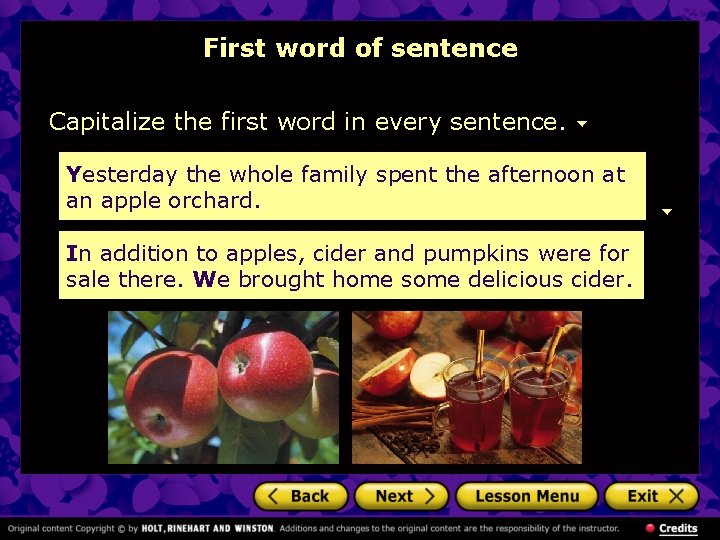First word of sentence Capitalize the first word in every sentence. Yesterday the whole First word of sentence Capitalize the first word in every sentence. Yesterday the whole