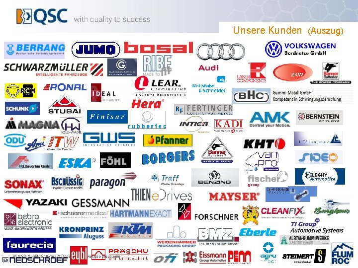 Unsere Kunden (Auszug) © QSC Quality Software & Consulting | www. qsc-group. com 