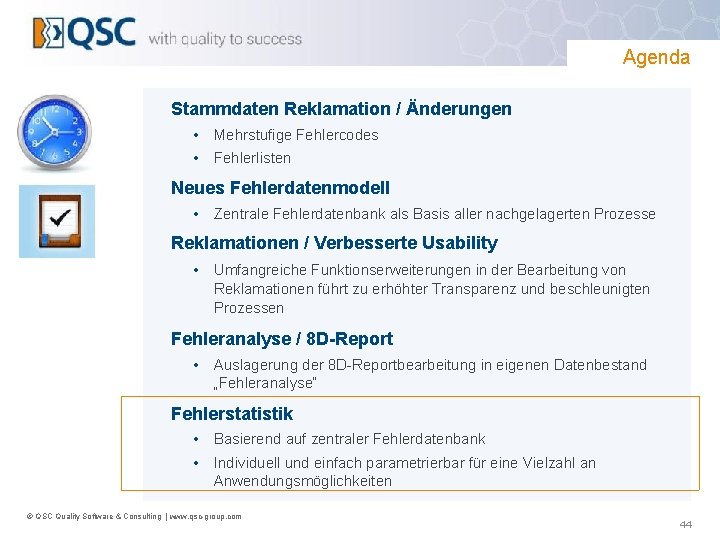 Agenda Stammdaten Reklamation / Änderungen • • Mehrstufige Fehlercodes Fehlerlisten Neues Fehlerdatenmodell • Zentrale