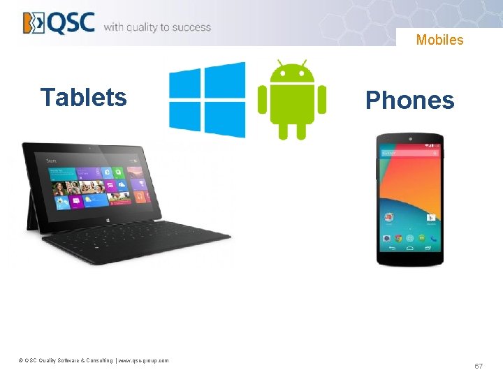 Mobiles Tablets © QSC Quality Software & Consulting | www. qsc-group. com Phones 67