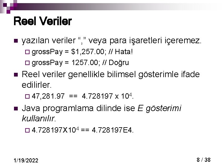 Reel Veriler n yazılan veriler “, ” veya para işaretleri içeremez. ¨ gross. Pay