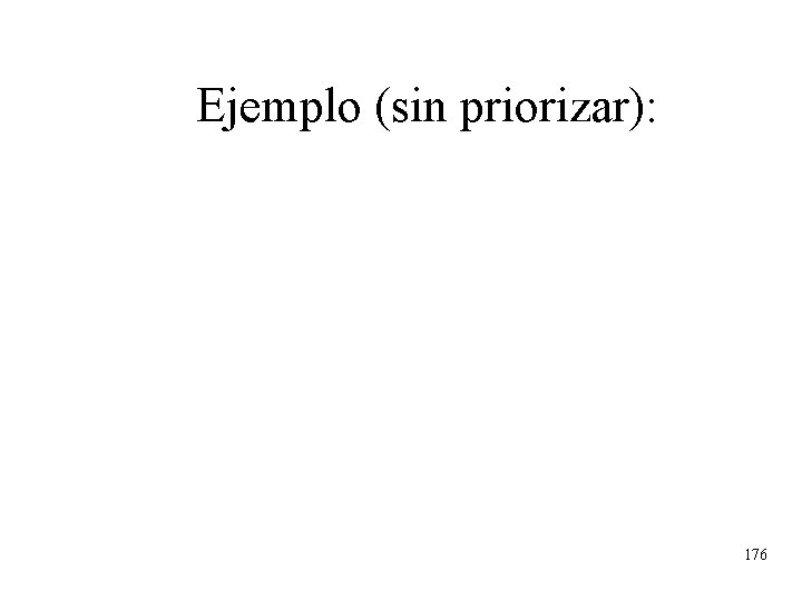 Ejemplo (sin priorizar): 176 