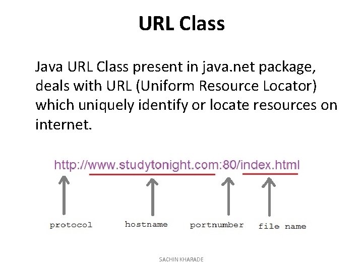 URL Class Java URL Class present in java. net package, deals with URL (Uniform