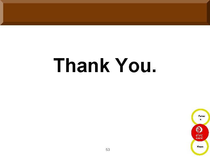 Thank You. Futur e 53 Hope 