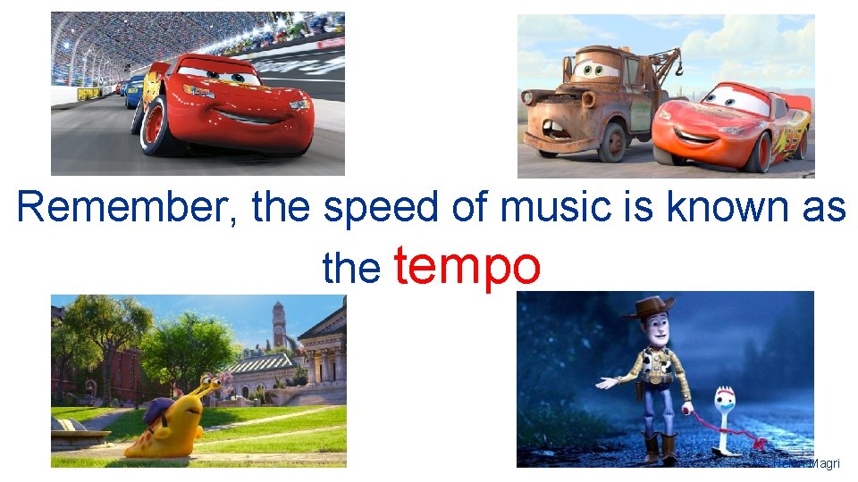 Remember, the speed of music is known as the tempo Ms Helen Magri 