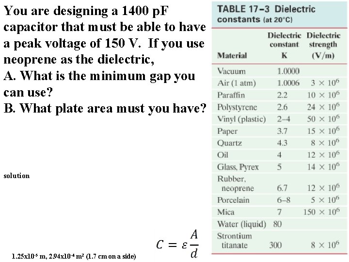 You are designing a 1400 p. F capacitor that must be able to have