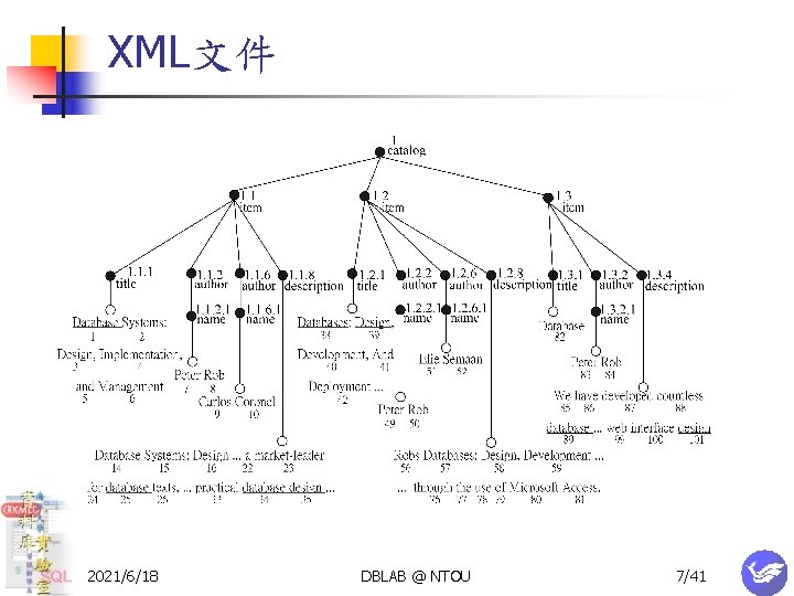 XML文件 2021/6/18 DBLAB @ NTOU 7/41 