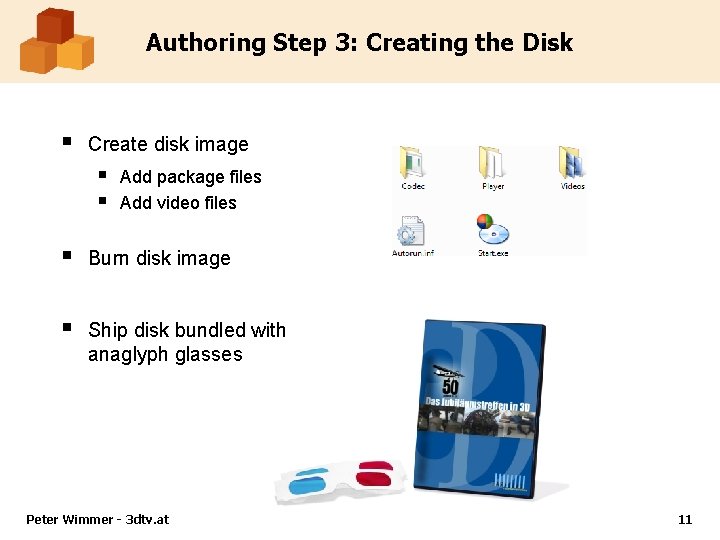 Authoring Step 3: Creating the Disk § Create disk image § § Add package