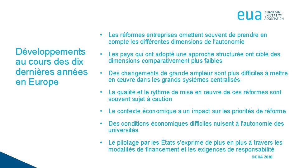  • Les réformes entreprises omettent souvent de prendre en compte les différentes dimensions