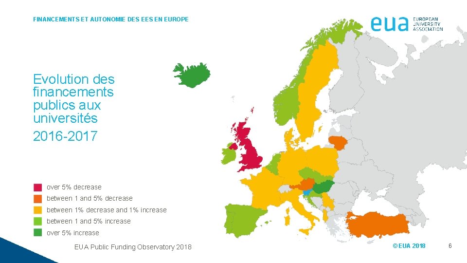 FINANCEMENTS ET AUTONOMIE DES EN EUROPE Evolution des financements publics aux universités 2016 -2017