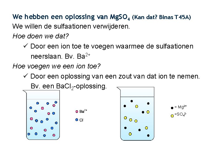 We hebben een oplossing van Mg. SO 4 (Kan dat? Binas T 45 A)