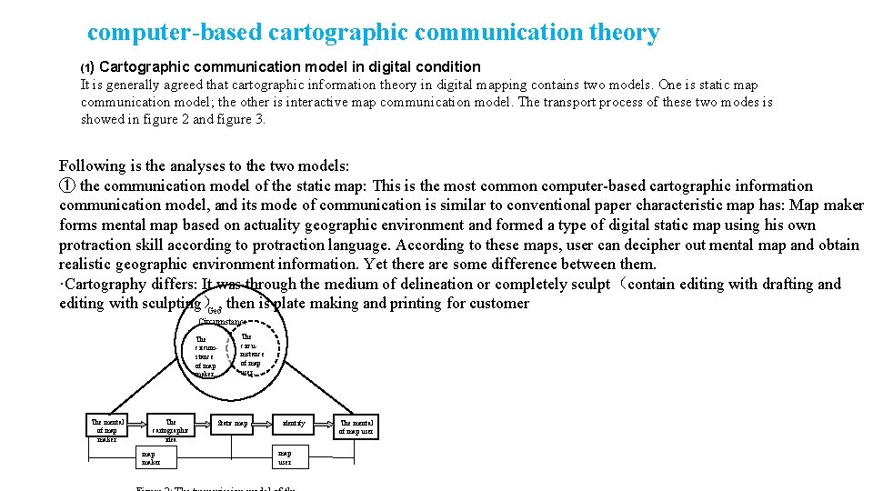 computer-based cartographic communication theory (1) Cartographic communication model in digital condition It is generally