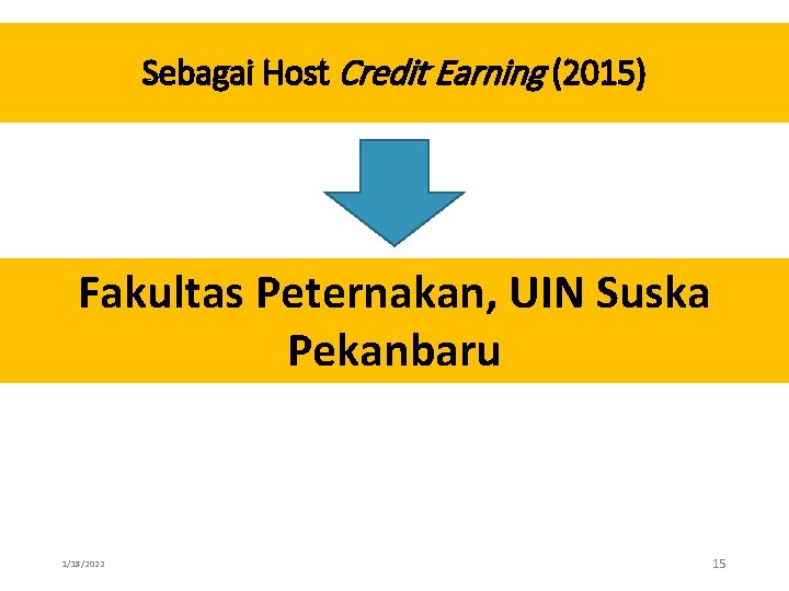 Sebagai Host Credit Earning (2015) Fakultas Peternakan, UIN Suska Pekanbaru 1/18/2022 15 