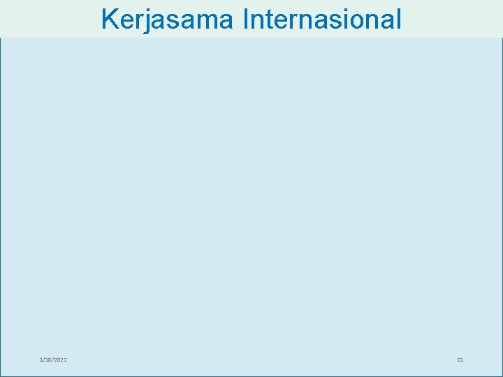 Kerjasama Internasional 1/18/2022 21 