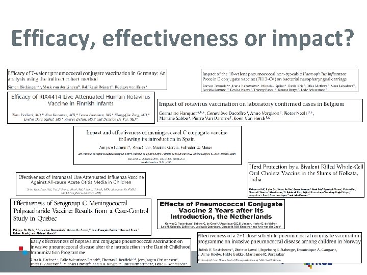 Efficacy, effectiveness or impact? 