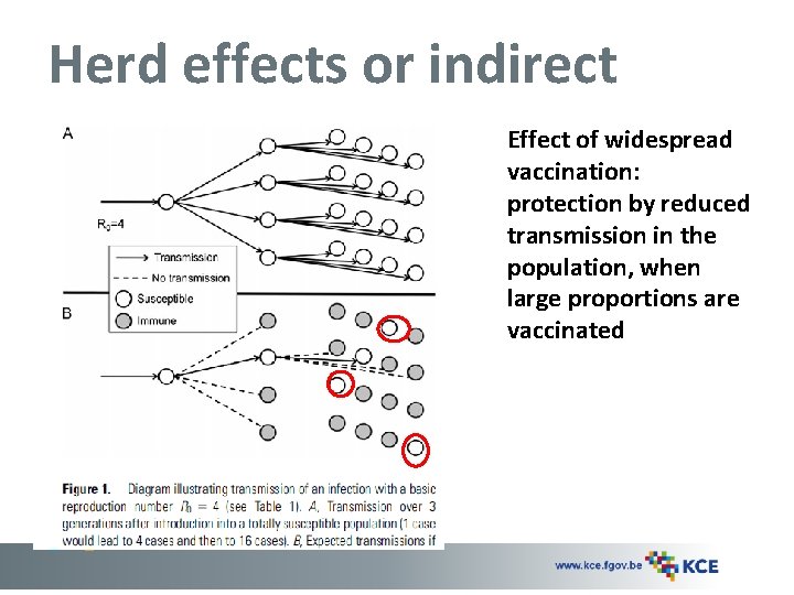 Herd effects or indirect Effect of widespread vaccination: protection by reduced transmission in the