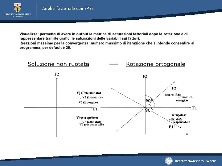 Analisi fattoriale con SPSS Dipartimento di Scienze Politiche 