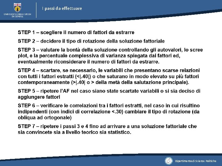 I passi da effettuare Dipartimento di Scienze Politiche 