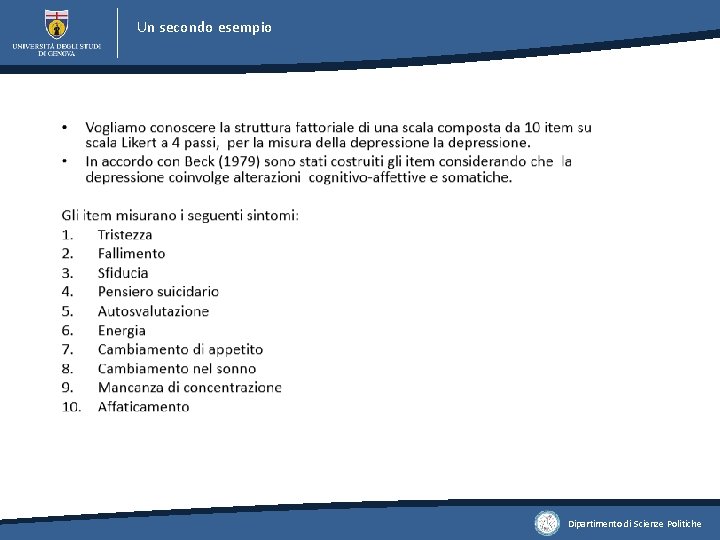 Un secondo esempio Dipartimento di Scienze Politiche 