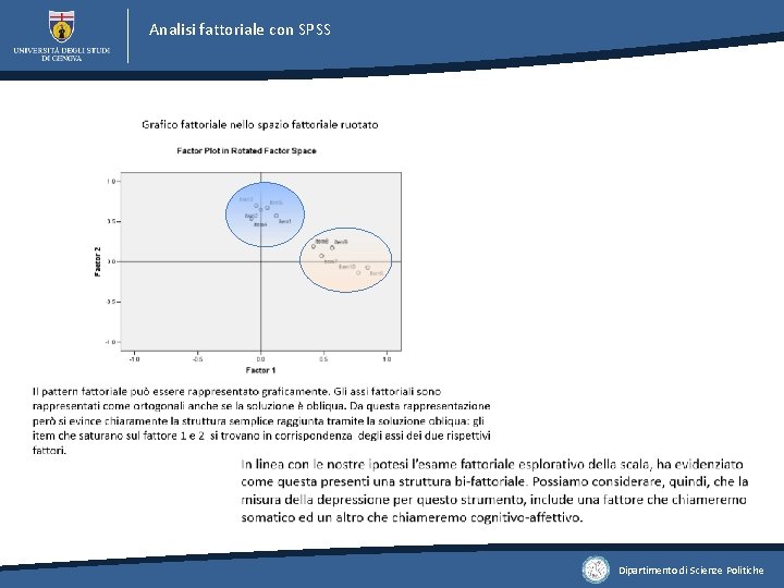 Analisi fattoriale con SPSS Dipartimento di Scienze Politiche 