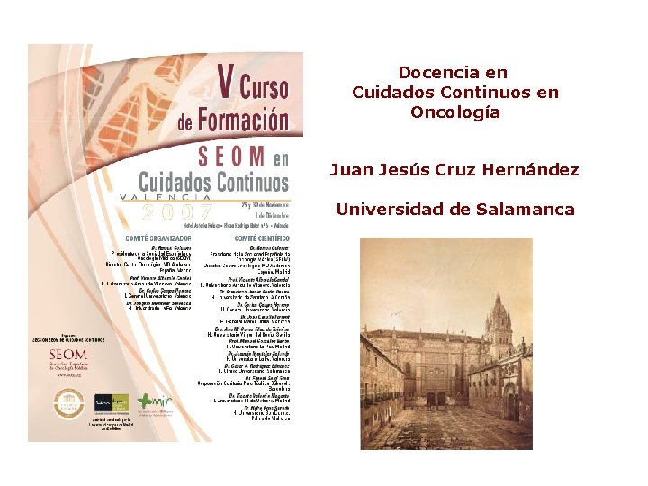 Docencia en Cuidados Continuos en Oncología Juan Jesús Cruz Hernández Universidad de Salamanca 
