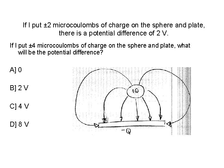 If I put ± 2 microcoulombs of charge on the sphere and plate, there