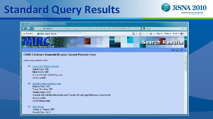 Standard Query Results 