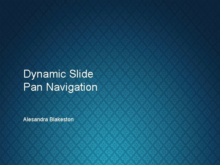 Dynamic Slide Pan Navigation Alesandra Blakeston 