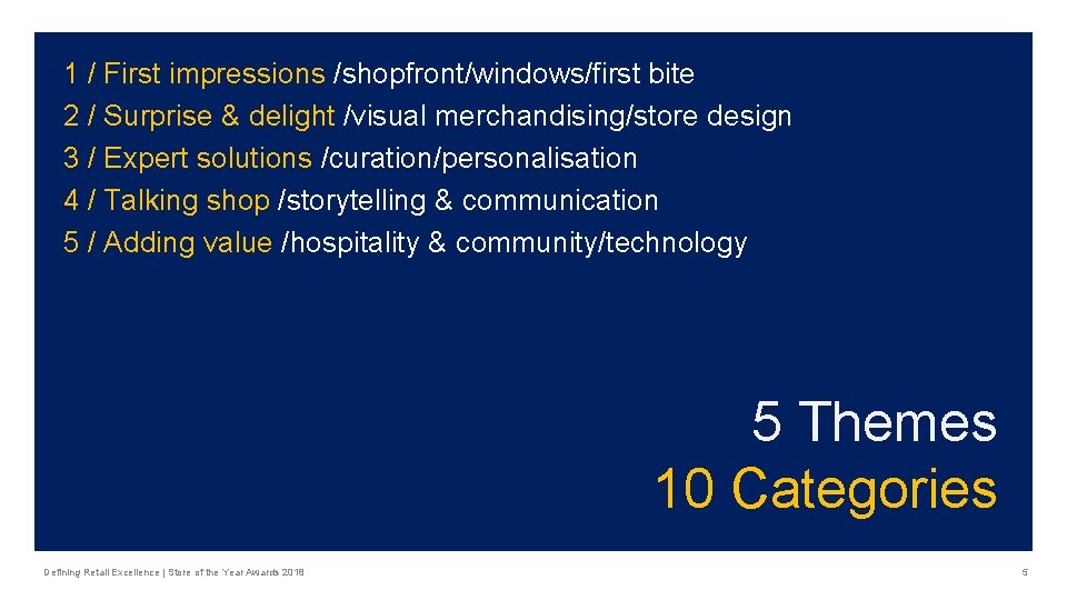 1 / First impressions /shopfront/windows/first bite 2 / Surprise & delight /visual merchandising/store design