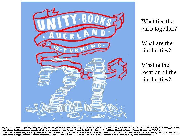 What ties the parts together? What are the similarities? What is the location of