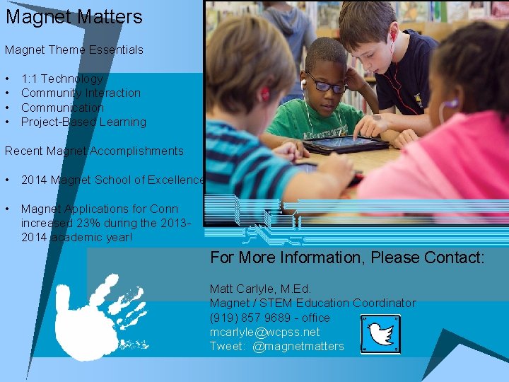 Magnet Matters Magnet Theme Essentials • • 1: 1 Technology Community Interaction Communication Project-Based