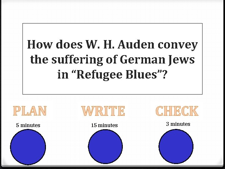 How does W. H. Auden convey the suffering of German Jews in “Refugee Blues”? How does W. H. Auden convey the suffering of German Jews in “Refugee Blues”?