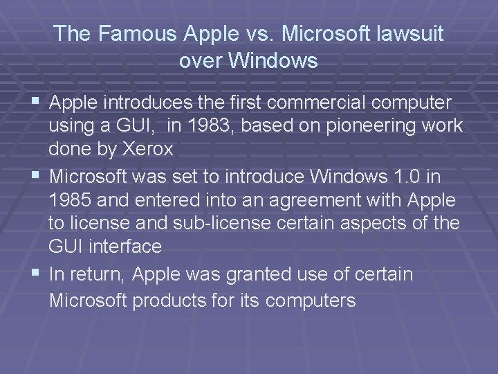 The Famous Apple vs. Microsoft lawsuit over Windows § Apple introduces the first commercial