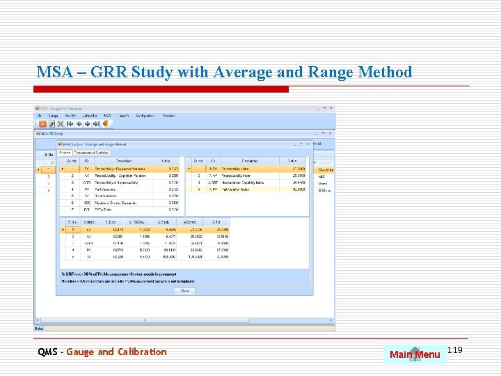 MSA – GRR Study with Average and Range Method QMS – Gauge and Calibration
