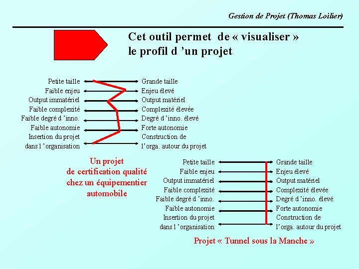 Gestion de Projet (Thomas Loilier) Cet outil permet de « visualiser » le profil