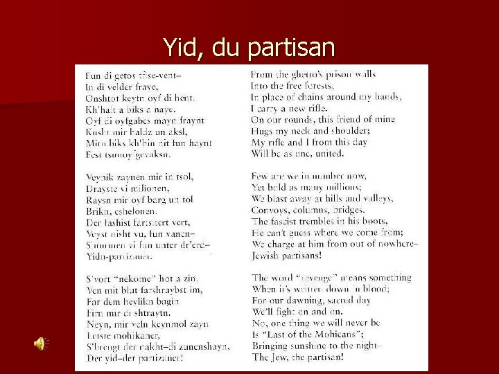 Yid, du partisan 
