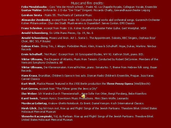 Music and film credits: Felix Mendelssohn - Coro 'Wie der Hirsch schreit‚ - Psalm