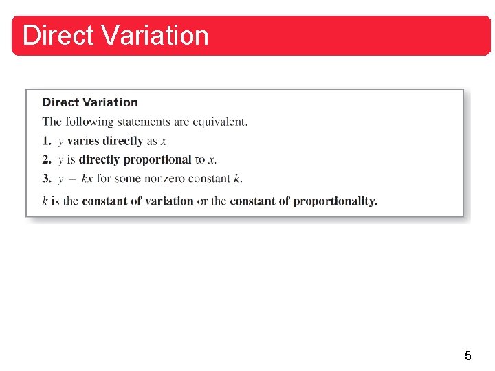 Direct Variation 5 