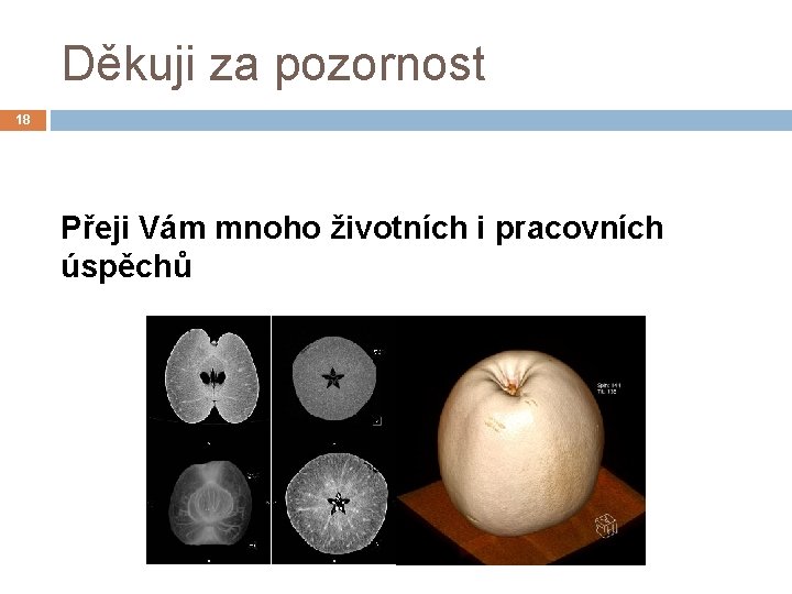 Děkuji za pozornost 18 Přeji Vám mnoho životních i pracovních úspěchů 